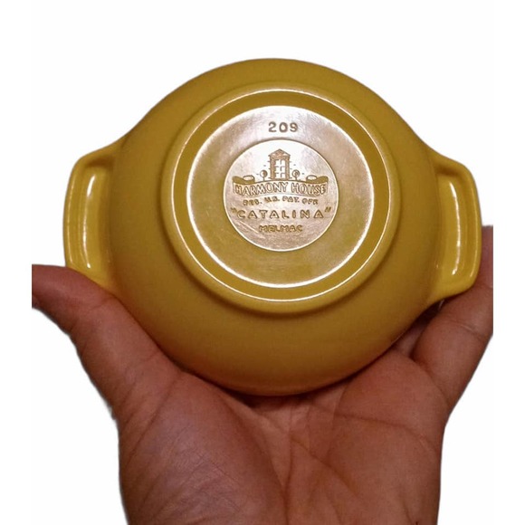 Vintage Harmony House Catalina Melmac Gold Yellow Cover Sugar Bowl #209 - Picture 3 of 6